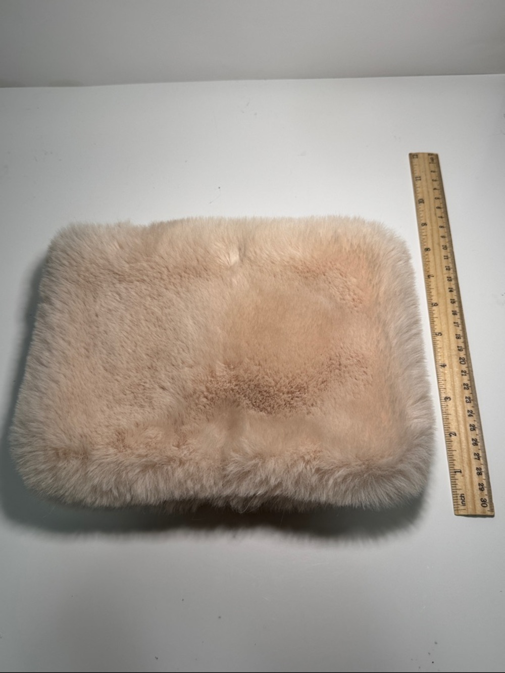Aerie Plush Faux Fur Clutch -  cream SOFT pics don't do it justice!